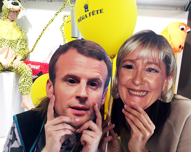 Masque Emmanuel Macron marine Lepen